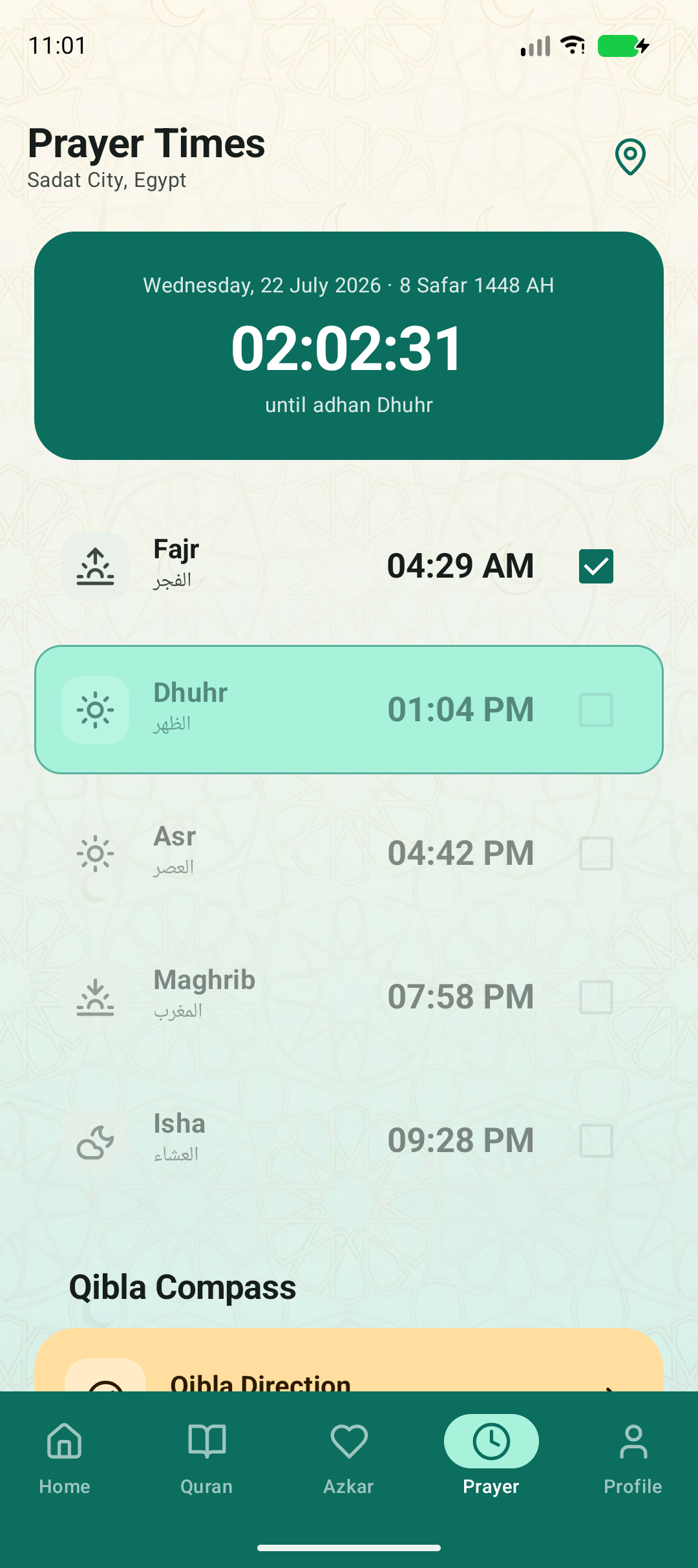 Prayer Times